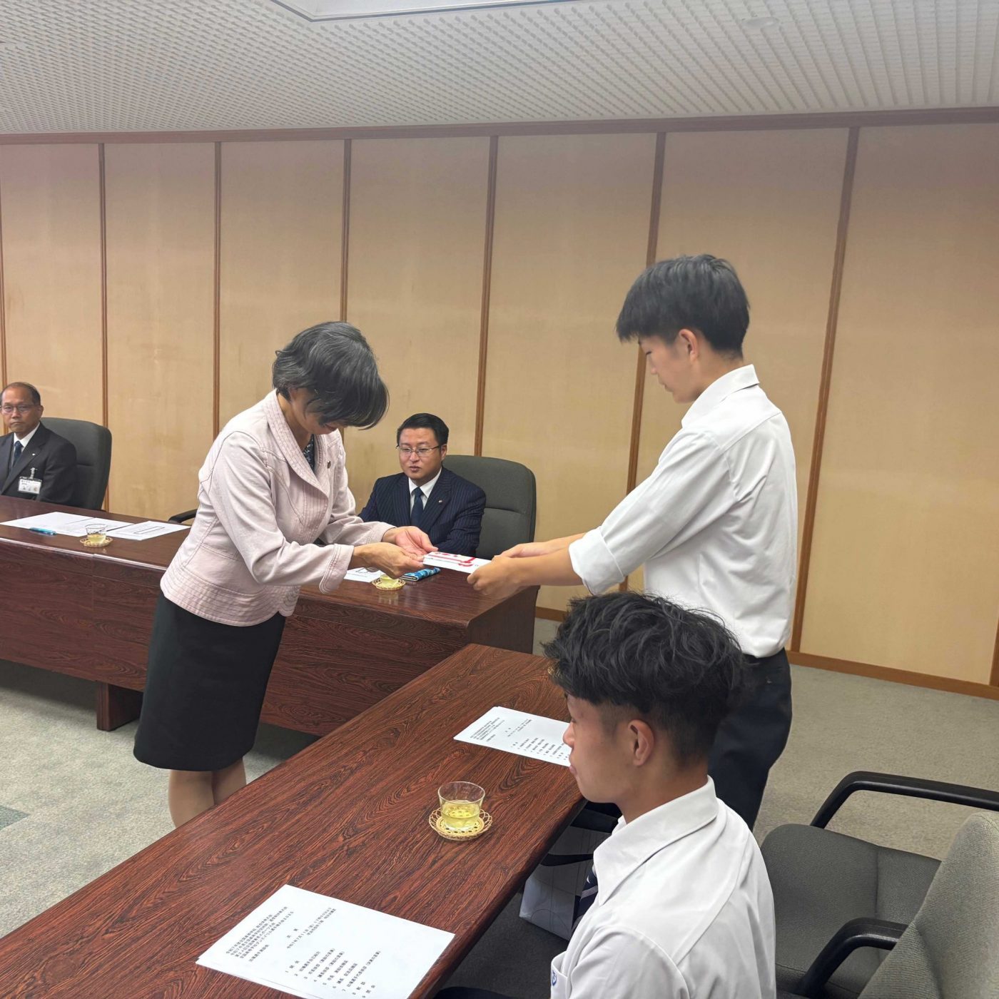 宇治市長から激励：ボクシング部