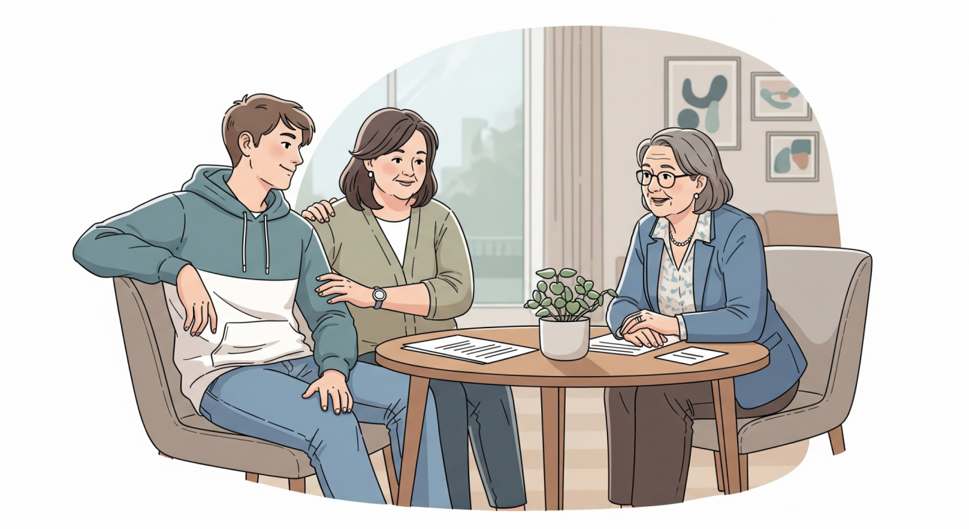 保護者同伴の個別相談で願書をお渡しします