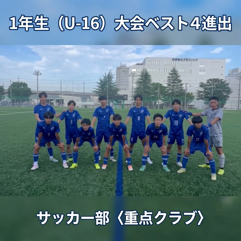 1年生大会ベスト４：サッカー部〈重点クラブ〉